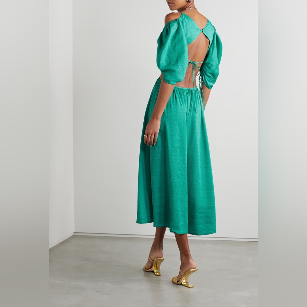 NWT Cult Gaia Charlize Cut-Out Midi-Dress XS Green - Picture 8 of 8